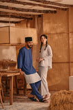 The Nest Men 3/4 Sleeve Kurta - Steel Blue