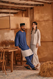 The Nest Men 3/4 Sleeve Kurta - Steel Blue