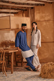 The Nest Men 3/4 Sleeve Kurta - Steel Blue