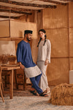 The Nest Men 3/4 Sleeve Kurta - Steel Blue