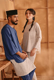 The Nest Men 3/4 Sleeve Kurta - Steel Blue