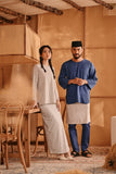 The Nest Men 3/4 Sleeve Kurta - Steel Blue