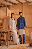 The Nest Men 3/4 Sleeve Kurta - Steel Blue