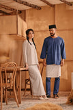 The Nest Men 3/4 Sleeve Kurta - Steel Blue