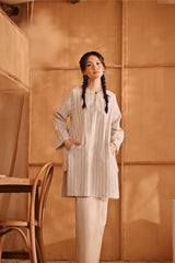 The Nest Women Kurung Riau Top - Earth Stripe