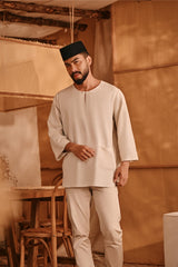 The Nest Men 3/4 Sleeve Kurta - Champagne