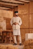 The Nest Men 3/4 Sleeve Kurta - Champagne