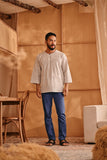 The Nest Men 3/4 Sleeve Kurta - Earth Stripe