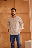 The Nest Men 3/4 Sleeve Kurta - Earth Stripe