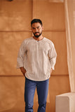 The Nest Men 3/4 Sleeve Kurta - Earth Stripe