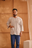 The Nest Men 3/4 Sleeve Kurta - Earth Stripe