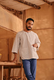 The Nest Men 3/4 Sleeve Kurta - Earth Stripe