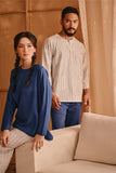 The Nest Men 3/4 Sleeve Kurta - Earth Stripe