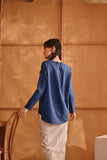 The Nest Women Back Pleated Blouse - Steel Blue