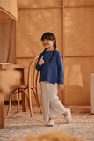 The Nest Back Pleated Blouse - Steel Blue