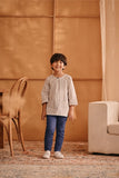 The Nest 3/4 Sleeve Kurta - Earth Stripe