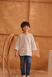 The Nest 3/4 Sleeve Kurta - Earth Stripe