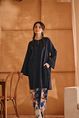 The Nest Women Kurung Riau Top - Navy Blue