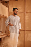 The Nest Men 3/4 Sleeve Kurta - Earth Checked