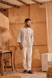 The Nest Men 3/4 Sleeve Kurta - Earth Checked