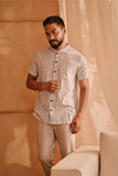 The Nest Men Oriental Shirt - Earth Checked