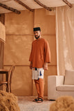 The Nest Men 3/4 Sleeve Kurta - Brown