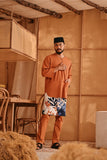 The Nest Men 3/4 Sleeve Kurta - Brown