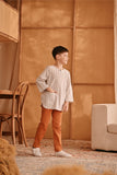 The Nest 3/4 Sleeve Kurta - Earth Stripe