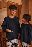 The Nest 3/4 Sleeve Kurta - Navy Blue