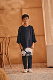 The Nest 3/4 Sleeve Kurta - Navy Blue