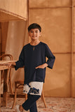 The Nest 3/4 Sleeve Kurta - Navy Blue