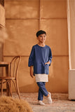 The Nest 3/4 Sleeve Kurta - Steel Blue