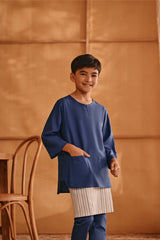 The Nest 3/4 Sleeve Kurta - Steel Blue