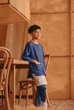 The Nest 3/4 Sleeve Kurta - Steel Blue