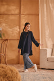 The Nest Kurung Riau Top - Navy Blue