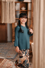 The Bay Broderie Kurung Blouse - Emerald Green