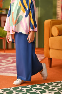 The Rasa Cinta Folded Skirt - Steel Blue