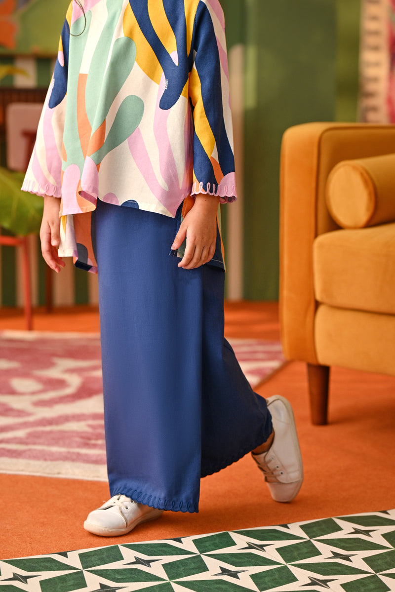 The Rasa Cinta Folded Skirt - Steel Blue