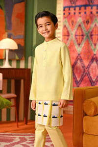 The Rasa Cinta Baju Melayu Top - Light Yellow