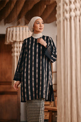 The Bay Women Summer Kurung Top - Black Stripe