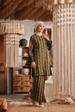 The Bay Women Summer Kurung Top - Olive Stripe