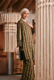 The Bay Women Summer Kurung Top - Olive Stripe