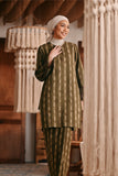 The Bay Women Summer Kurung Top - Olive Stripe