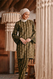 The Bay Women Summer Kurung Top - Olive Stripe