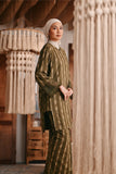 The Bay Women Summer Kurung Top - Olive Stripe