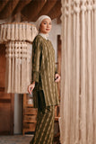 The Bay Women Summer Kurung Top - Olive Stripe