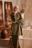 The Bay Women Summer Kurung Top - Olive Stripe