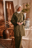 The Bay Women Summer Kurung Top - Olive Stripe