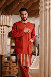 The Bay Men Kurta - Terracotta