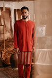 The Bay Men Kurta - Terracotta